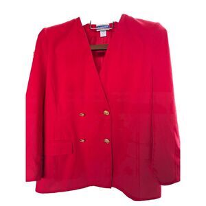 Pendleton‎ Petite Vintage Blazer Jacket Red Size 12 red Gold Button  Career
